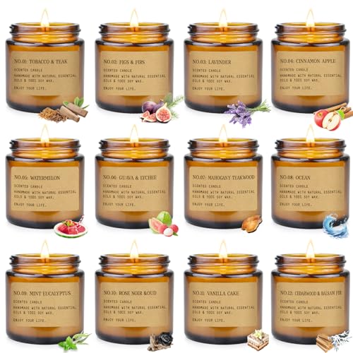 12 Pack Amber Jar Candles
