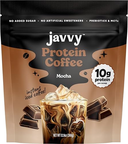 Mocha Protein Iced Coffee - Premium Whey Protein & Instant Iced Coffees - 100% Natural Cold Brew Coffee - Zero Artificial Flavors & Sweeteners, 80 mg Caffeine Per Serving, 0g of Sugar, 20 Servings