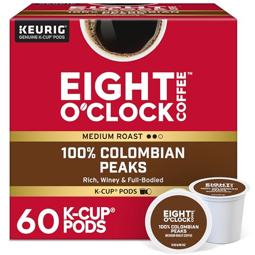 Eight O'Clock Coffee Colombian Peaks Keurig Single-Serve K-Cup Pods, Medium Roast Coffee, 60 Count