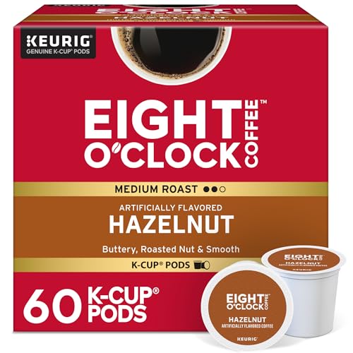 Eight O'Clock Coffee Hazelnut, Single-Serve Coffee K-Cup Pods, Medium Roast, 72 Count