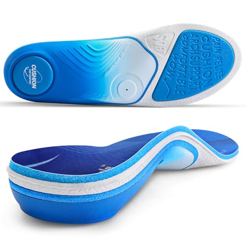 PCSsole Orthotic Insoles Pro for Plantar Fasciitis Relief - 240+lbs Heavy Duty High Arch Support Inserts with Max Cushion & Comfort - Shoe Insert for Flat Feet, Heel Pain, Overpronation