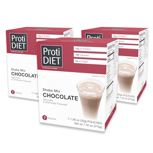 ProtiDIET Chocolate Protein Shake - 21 Pouches - Low Fat, High Protein Drink for a Healthy Active Lifestyle - Quick and Easy Preparation Chocolate Protein Drink