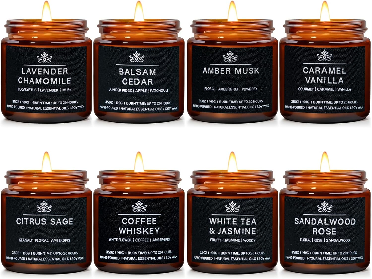 Feibao Scented Candles for Men (8 Pack)